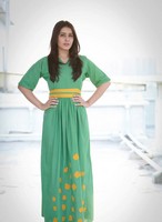 self portrait green knit dress Self-Portrait Cutout ribbed-knit midi Self-Portrait YGroup_D821 main image 1