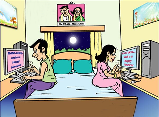chatting | Husband Wife and Computer Funny Cartoon Jokes | Chat Bedroom  Cartoons Comics and funny pictures | Internet Husband and Wife