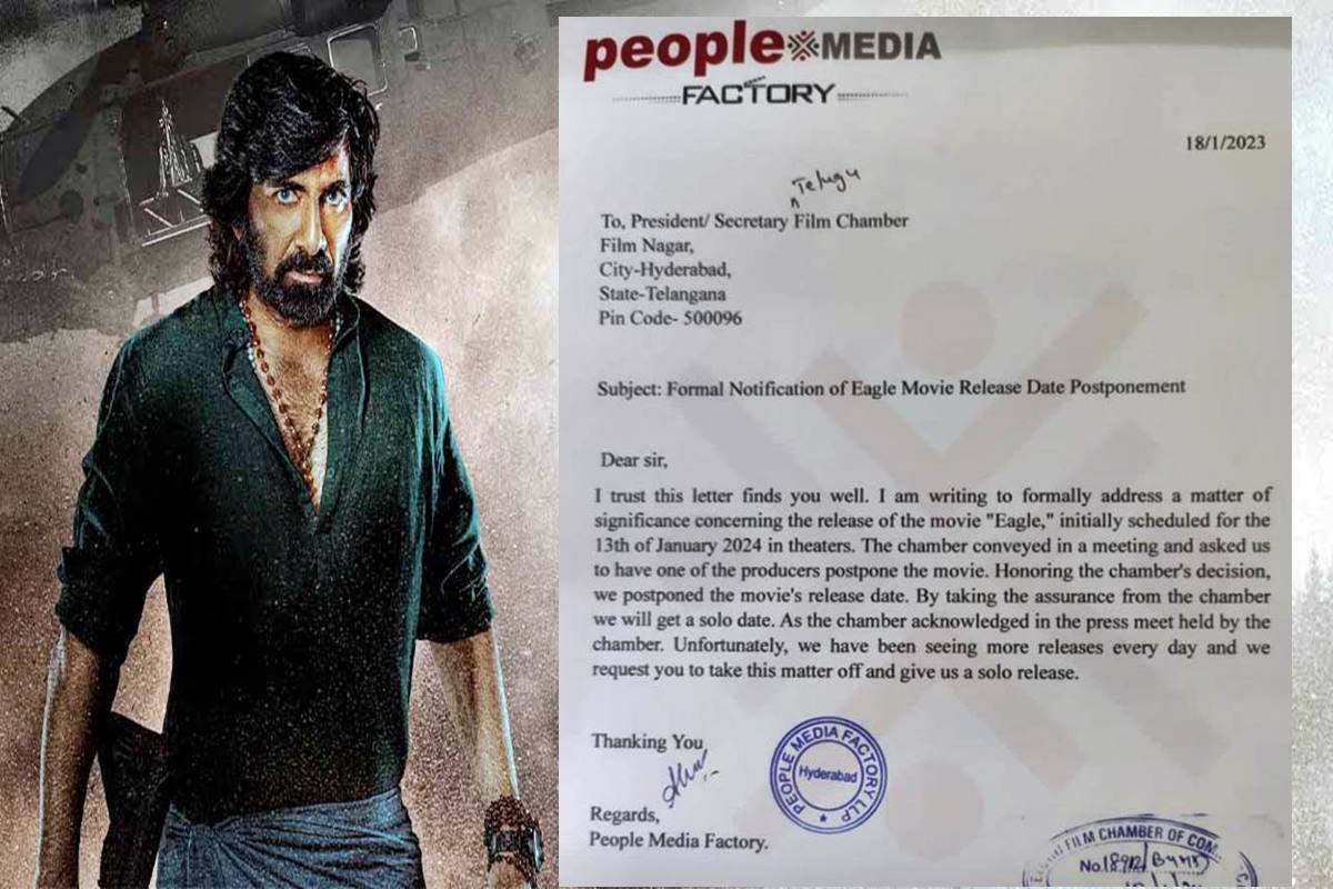 Eagle makers letter for Telugu film chamber on solo release?