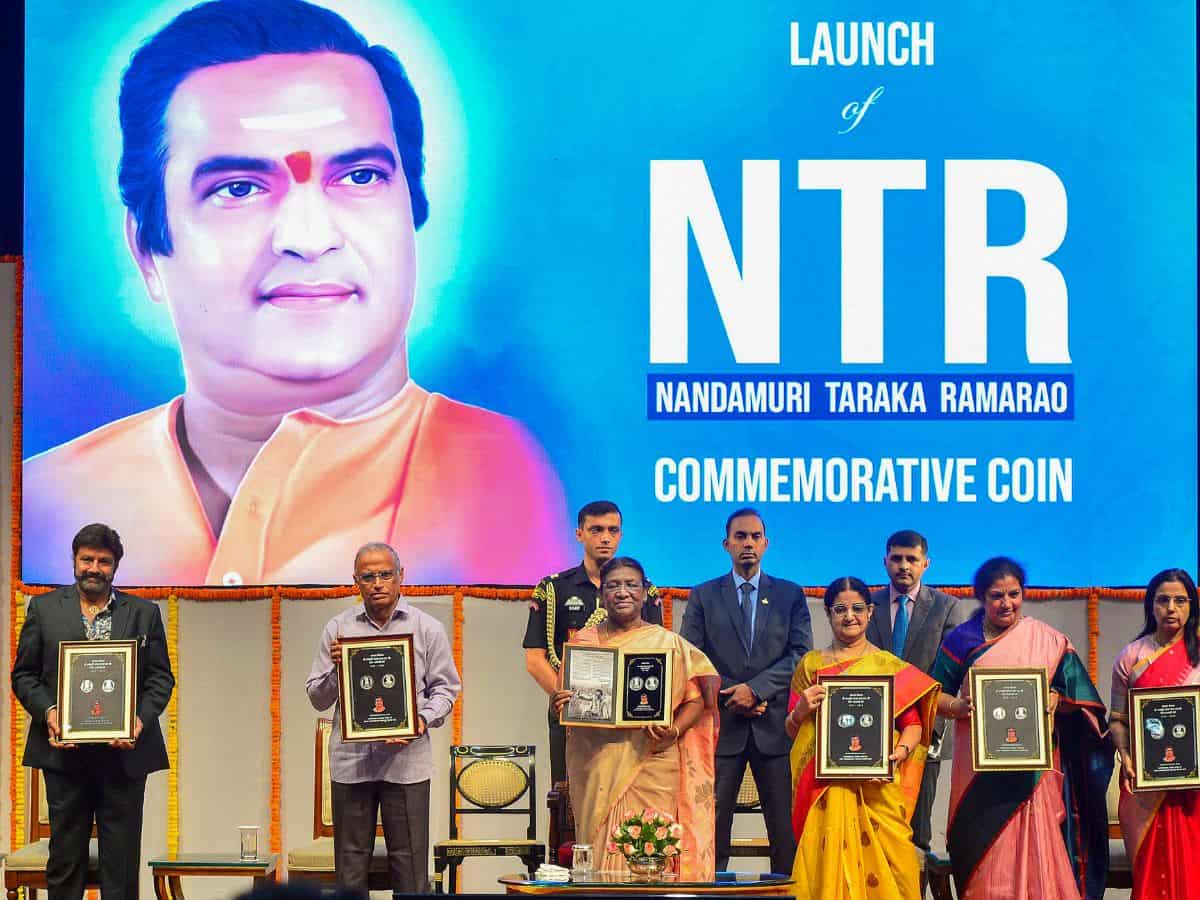 Legend NTR Ra 100 coin launched by President of India