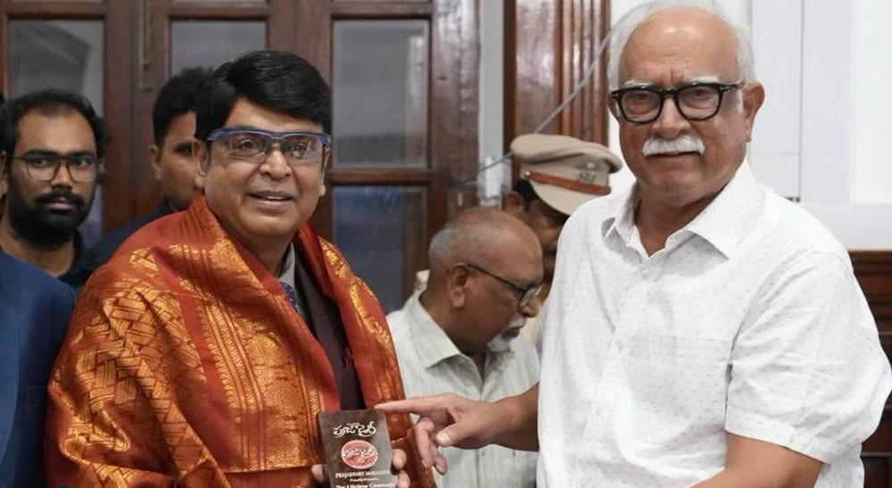 Naresh gets felicitated by Goa Governor