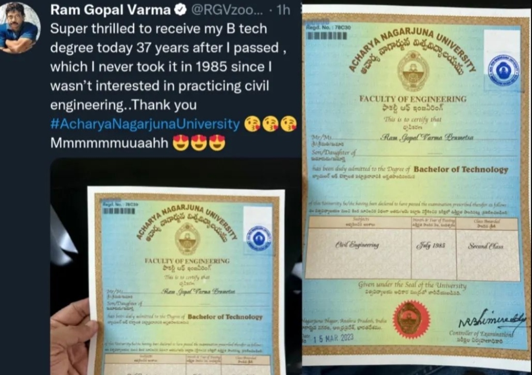 Ram Gopal Varma becomes Engineer after 37 Years?