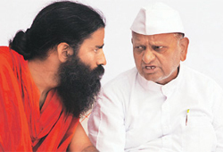 anna hazare jan lokpal bill, anna hazare baba ramdev association, anna conditions for ramdev, anna hazare protest against jan lokpal draft, anna august 16 fast, ramdev support anna hazare, anna hazare fast ramdev support