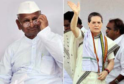 anna hazare letter to sonia, anna hazare sonia gandhi, anna hazare bjp mask, anna hazare rss mask, anna writes to sonia gandhi, anna hazare ramdev, anna crsade against corruption, anna hazare fight against corruption