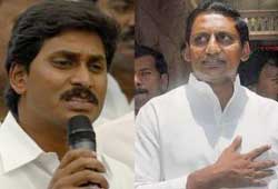 jagan and kiran, jagan topple kiran government, jagan meeting congress mlas, jagan congress ministers support, jagan cong mlas support, b karunakar reddy vizianagaram