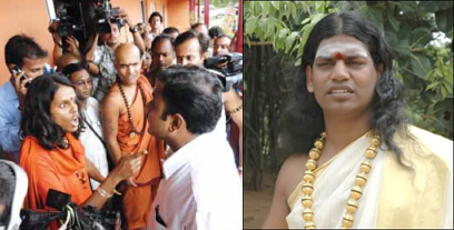 swami nityananda, tension at nityananda ashram, swamy nityananda sex scandal, swami nityananda sex tapes, nityananda press meet, nityananda assault on reporter, kannada reporter attacked nityananda ashram