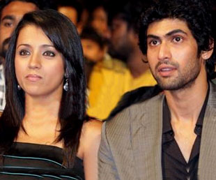 Trisha and rana, daggu bati rana affair, rana affair with trisha, tollywood rumors, new film promotion, rana loves trisha, rana trisha love affair