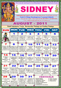 Sydney Telugu Calendar 2011 - Astrology Online - Horoscope 