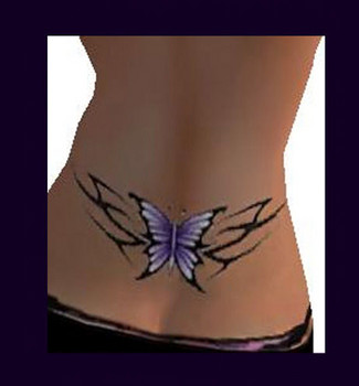 Butterfly Lower Back Tattoo For Girls