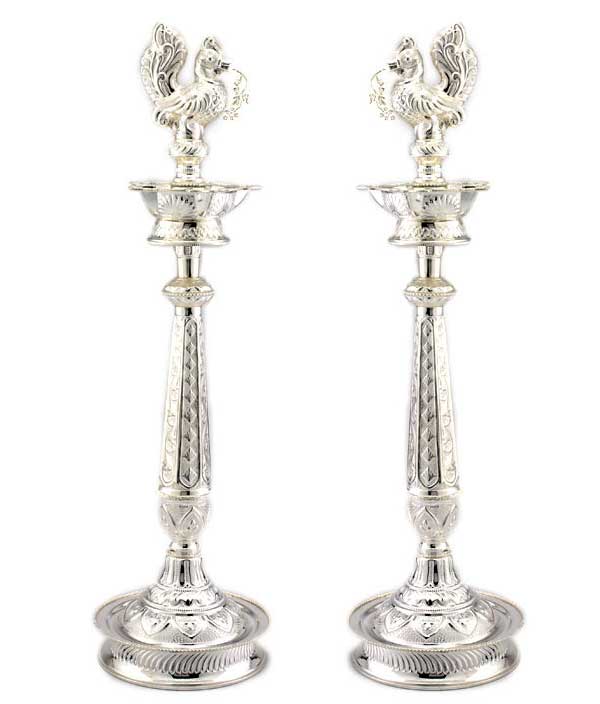 Silver-Store | Pooja-Items | Traditional-Lamps--1Kg | A-Pair-of-Big ...